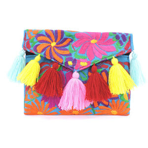 Handmade Boho Crossbody Purse Tassel Embroidered